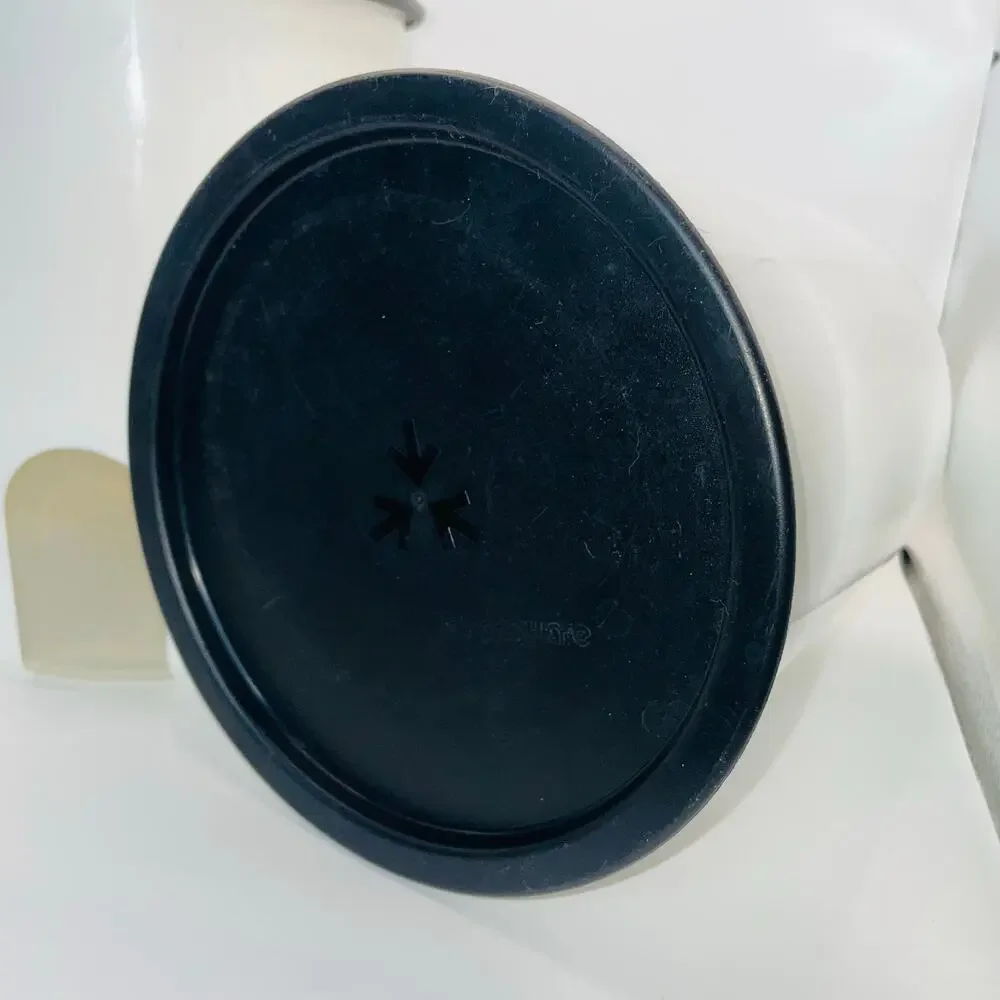Tupperware One Touch Reminder Canister Set 3 White Black Seals USA 2418B 2422B